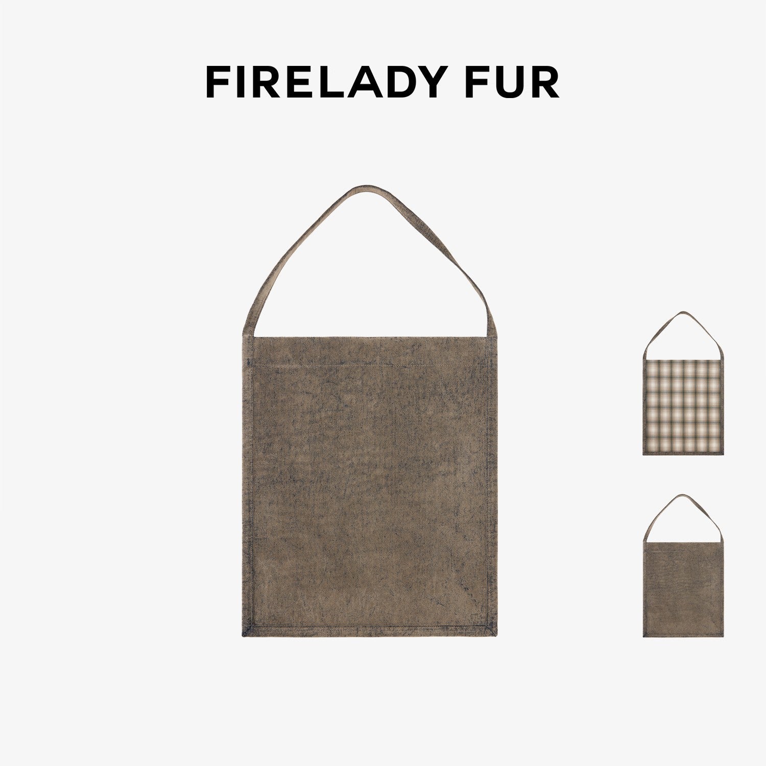 Firelady Fur [FF×JW Collaboration] Rabbit Fur and Zebra Print Denim Fur Bag