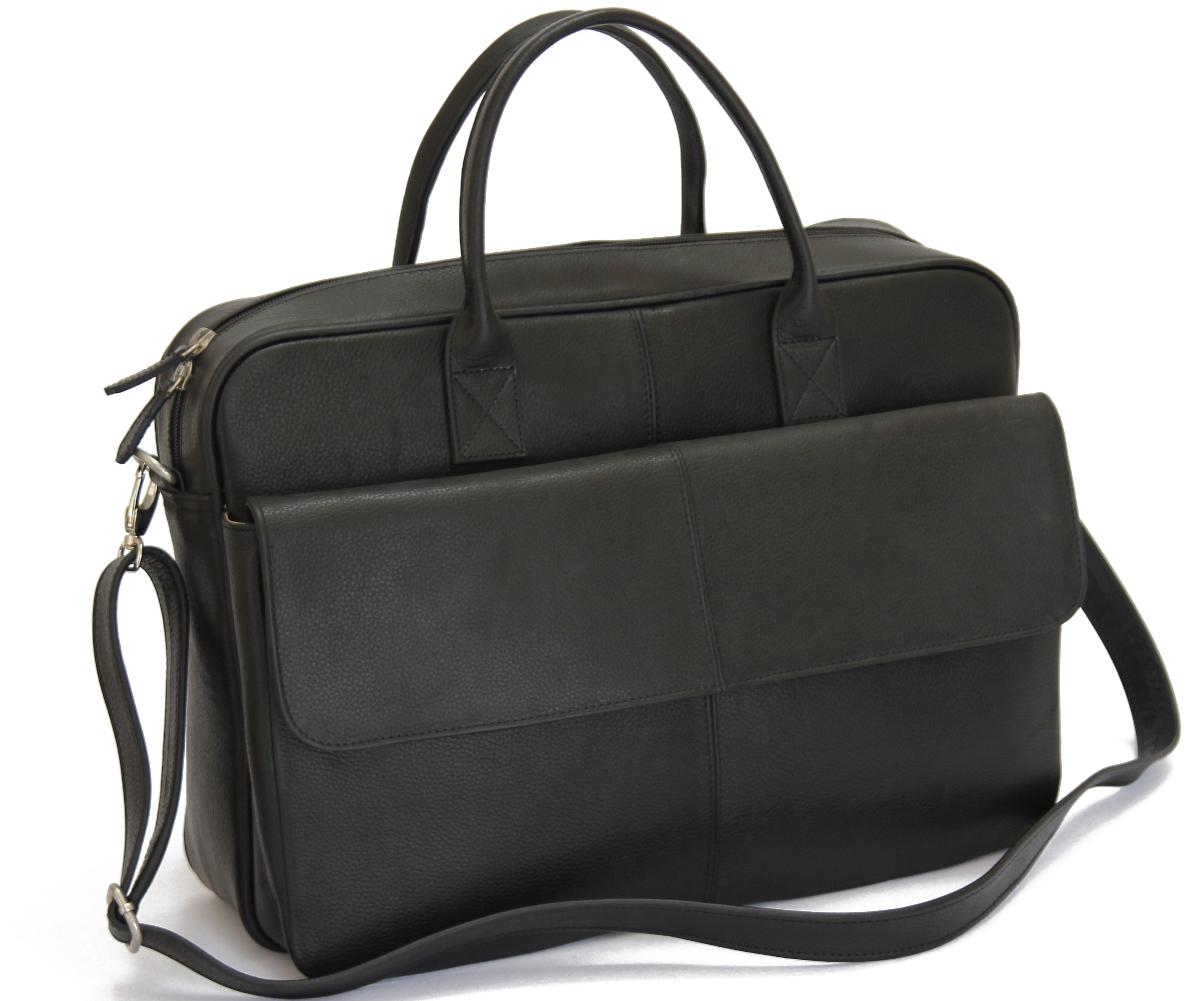 BRUNO -Leather Black  Briefcase MJ -Bag -Satchel -Moroccan Handmade