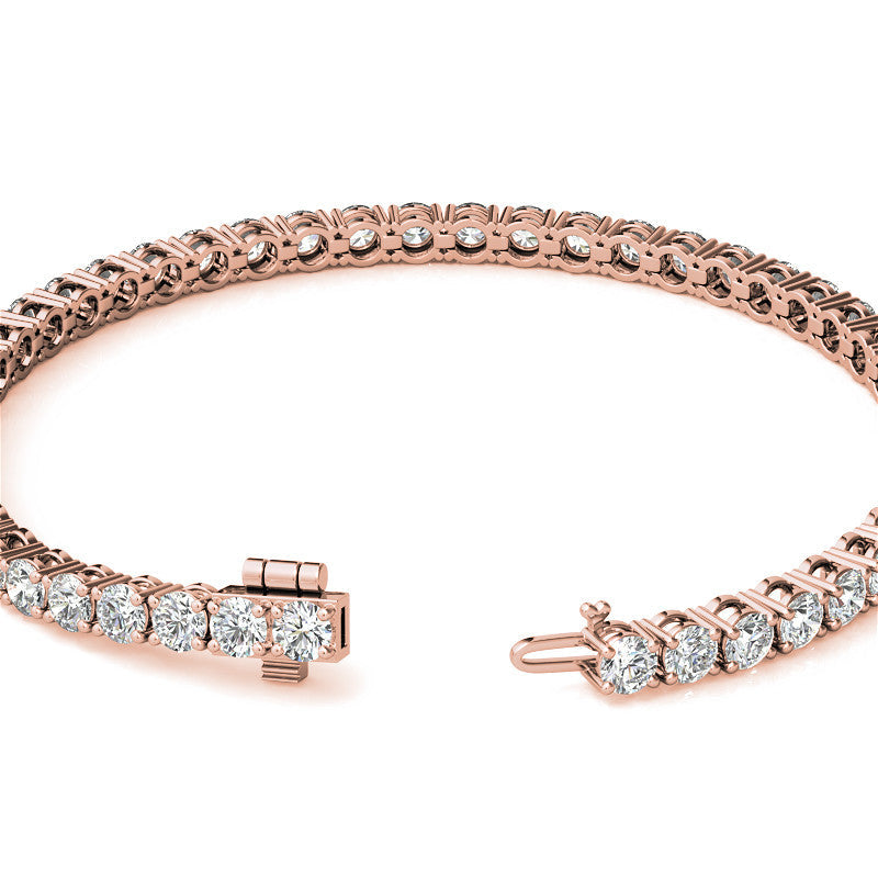 6ctw Created Moissanite Tennis Bracelet - 3mm Stones - 14K Gold Overlay in White, Yellow or Rose Gold