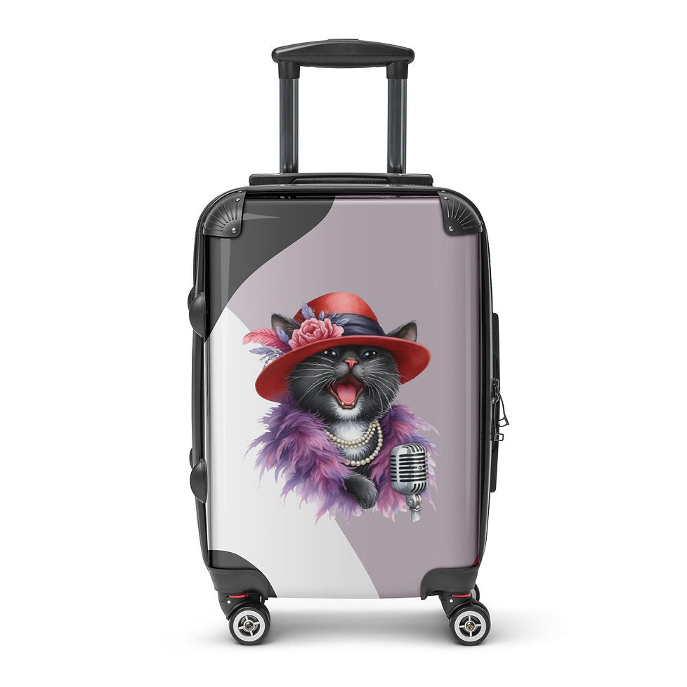 Cattytude Tri-Color Hard-Shell Suitcase