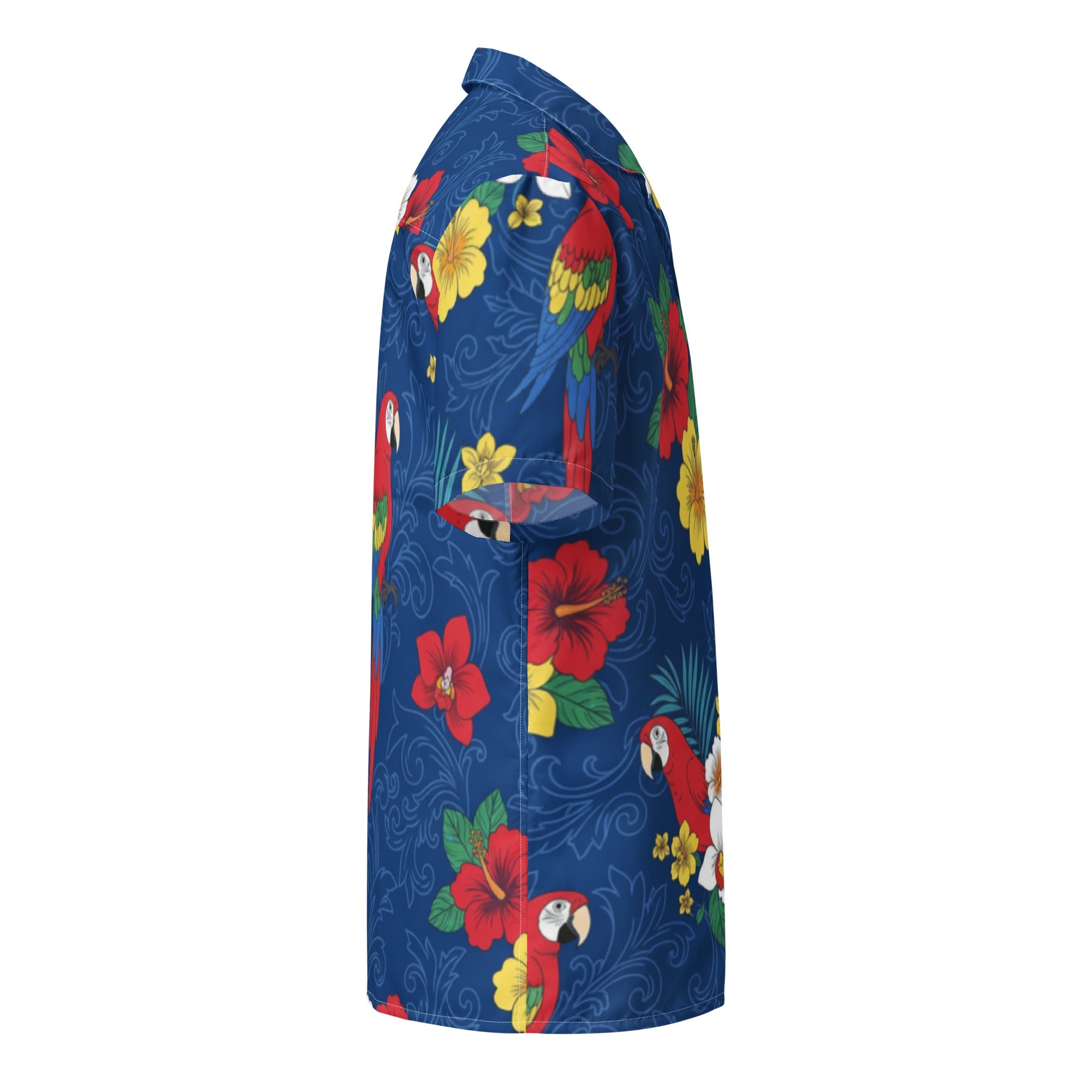 Blue Aloha Print 2 Unisex Button Shirt