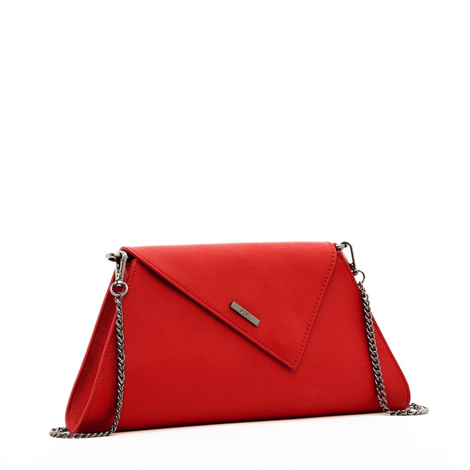 Red Clutch Bag Leather Clutch Purse Crossbody Evening Purse Unique Women's Red Handbag