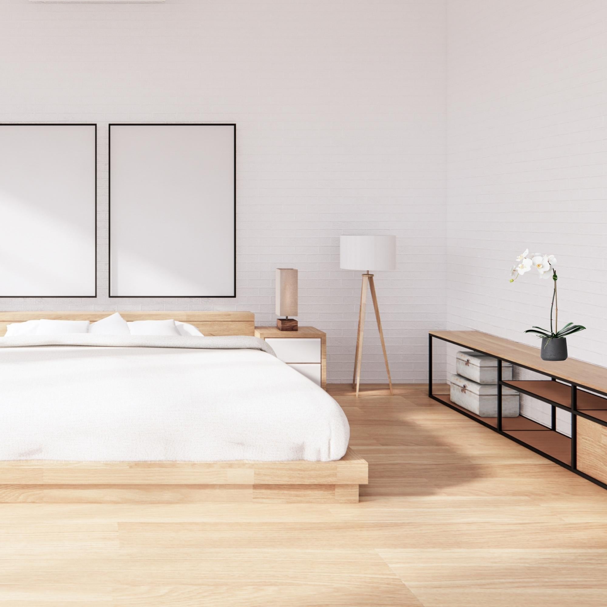 Faux Potted Orchid Plant - White Phalaenopsis Orchid in Black Pot - 21