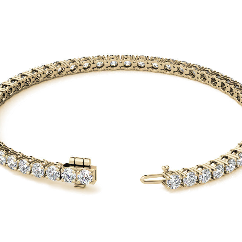 6ctw Created Moissanite Tennis Bracelet - 3mm Stones - 14K Gold Overlay in White, Yellow or Rose Gold