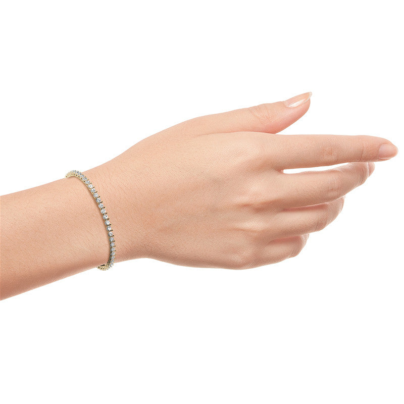 6ctw Created Moissanite Tennis Bracelet - 3mm Stones - 14K Gold Overlay in White, Yellow or Rose Gold