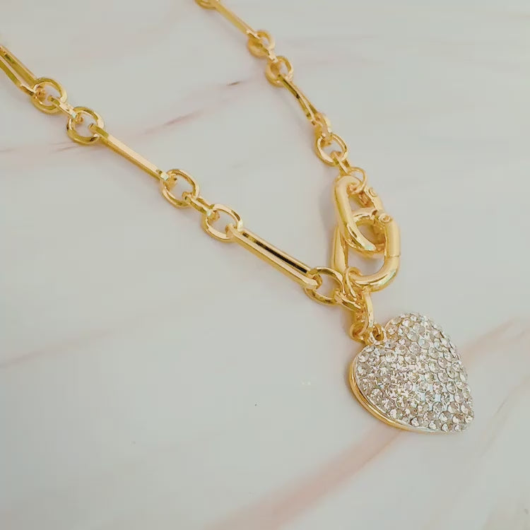 Sparkly Big Heart Bag Charm