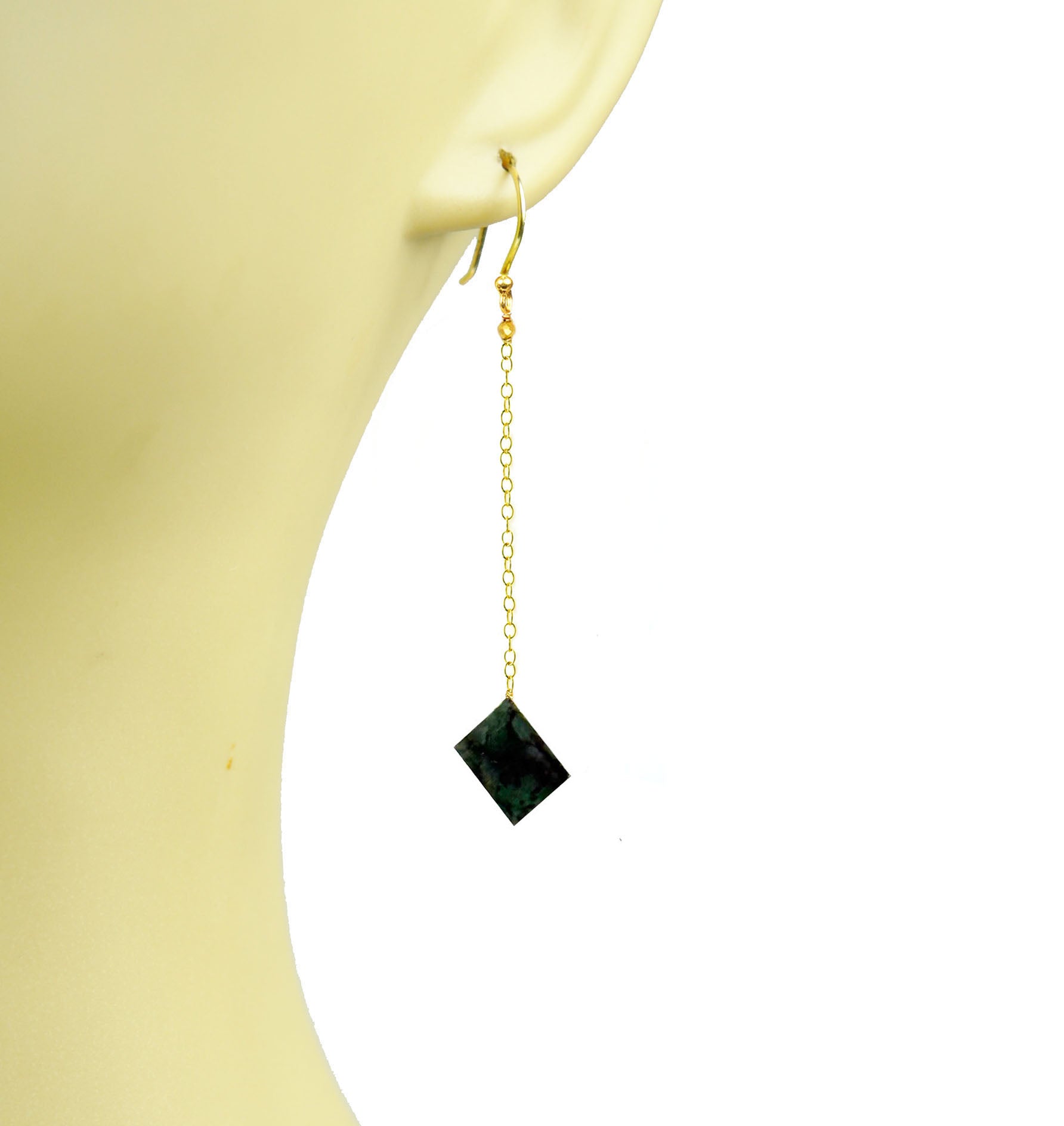 Emerald Long Dangle Earrings