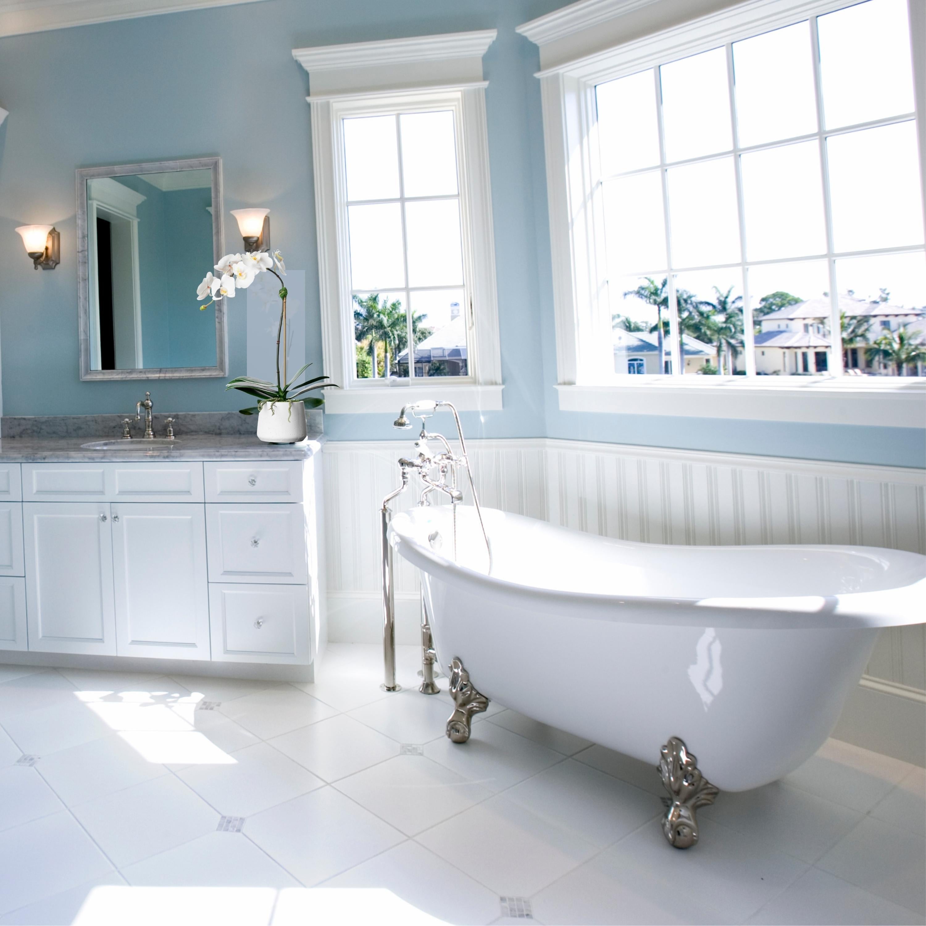 Artificial Orchid Plant - White Orchid in White Pot - 21