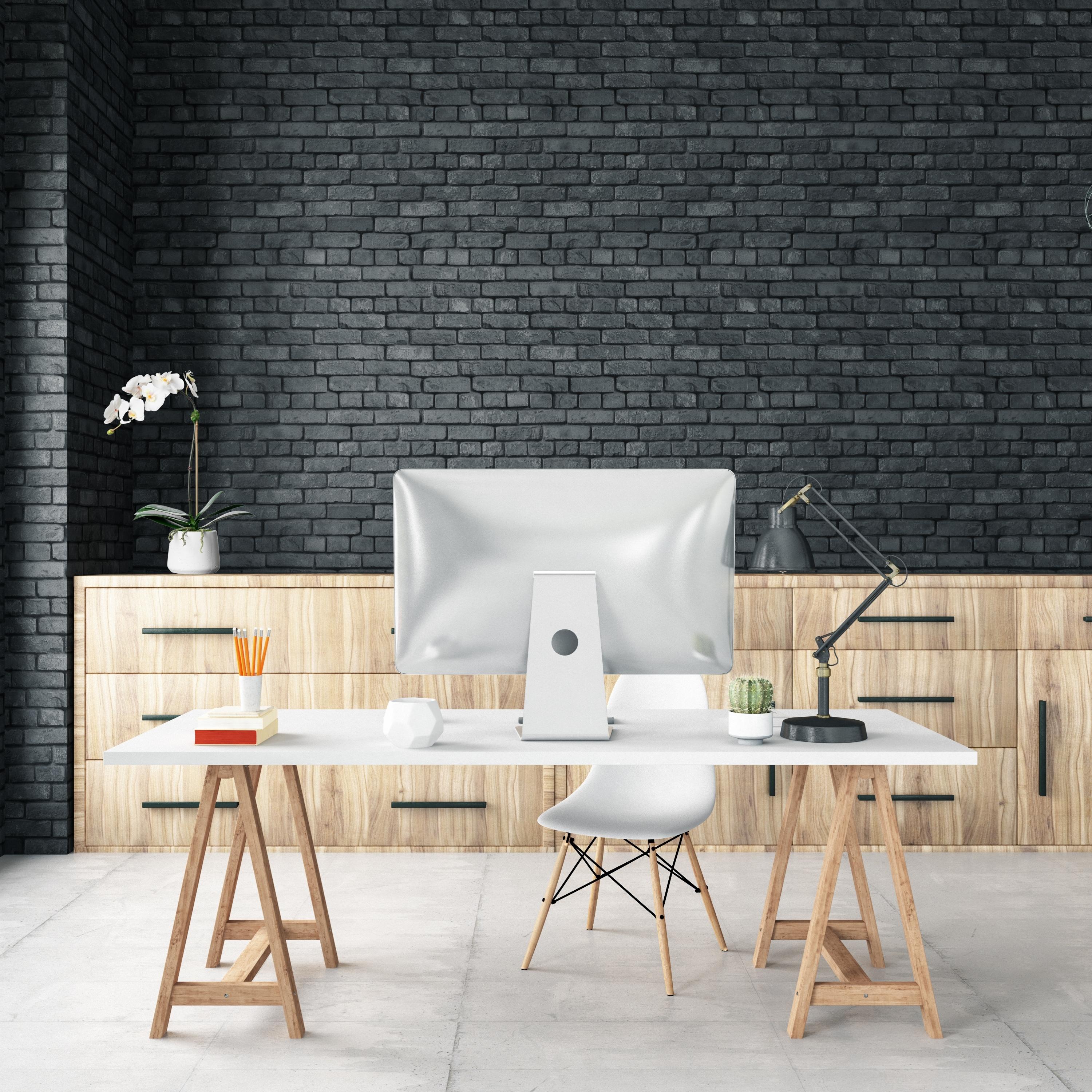 Artificial Orchid Plant - White Orchid in White Pot - 21